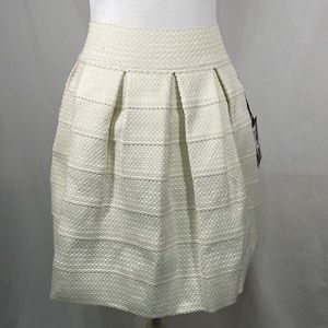 Cream Pleated Skirt